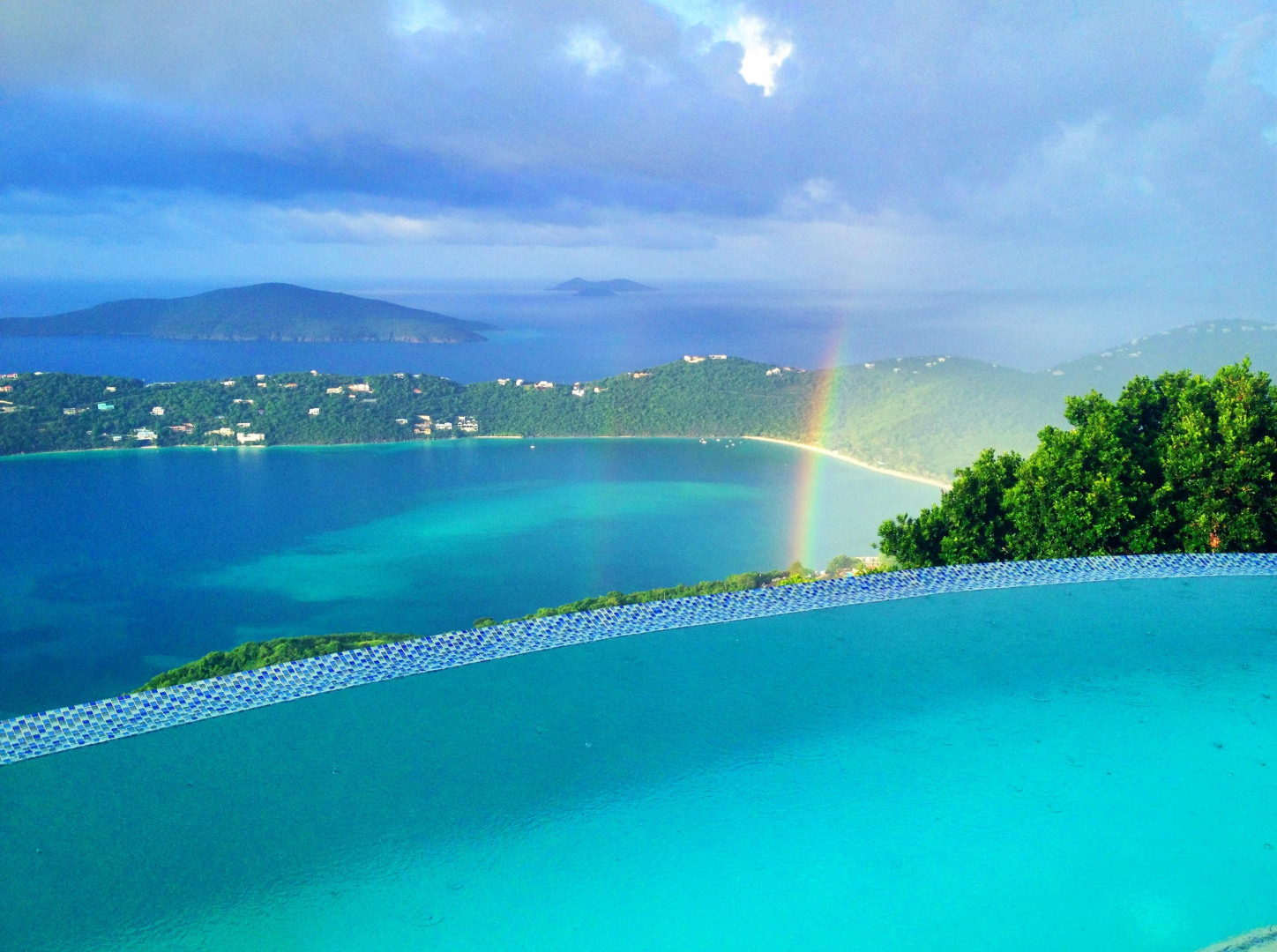 View of Rainbow over Caribbean Sea from Rental Property in ST THomas