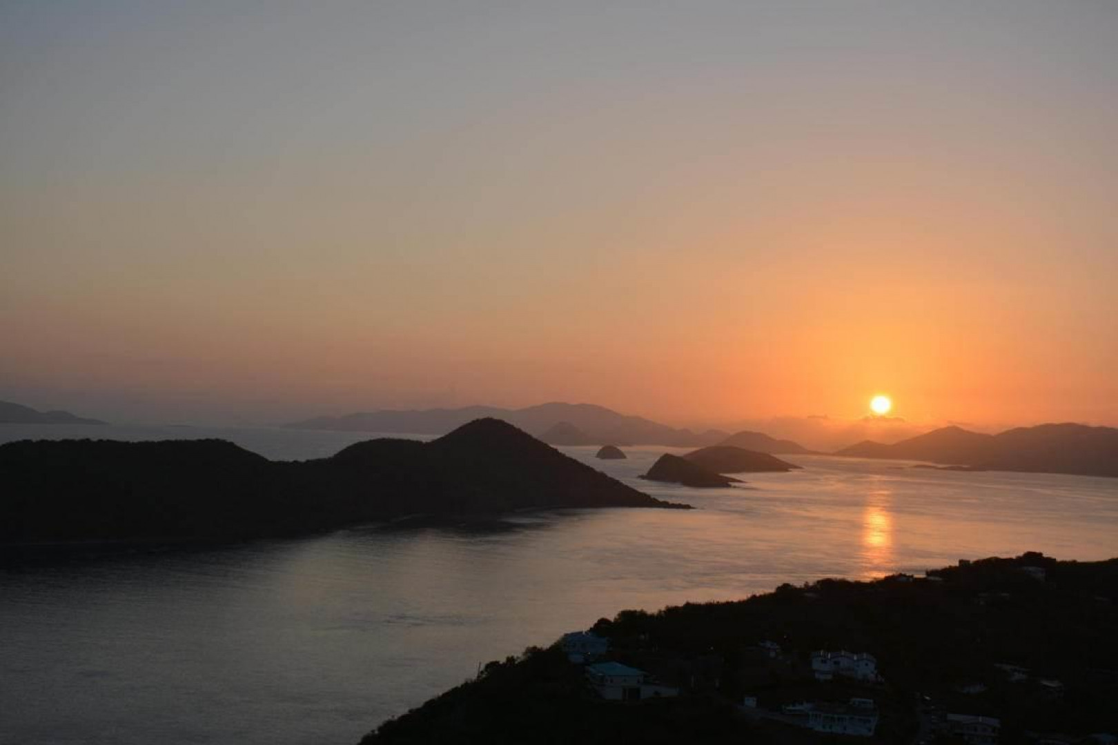 Sunset over US Virgin Islands