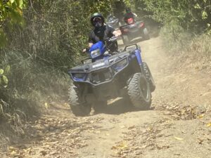 Andrew riding an ATV on Gecko's Island Adventures Original Tour on St. Croix