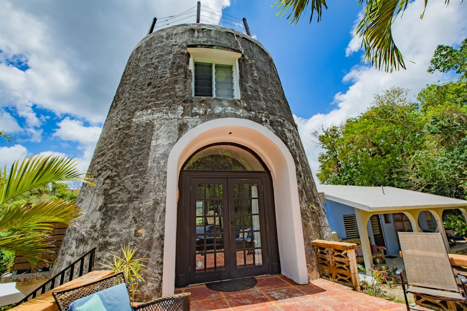 Historic Sugar Mill home with Caribbean architecture in St. Croix, U.S. Virgin Islands