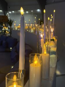 Candlelit ambiance inside the Taste of St. Croix 2026 event at Divi Carina Bay